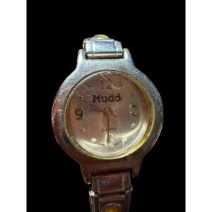Mudd "Best Friend" Charm Watch Women's Silver Tone Gold Accents Quartz